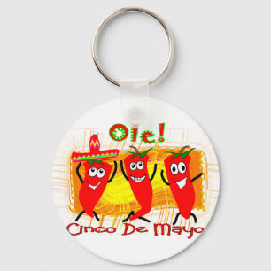 Porte-clés Cinco de Mayo 3 Dancing Chilli Peppers-Adorable