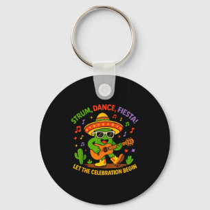 Porte-clés Cinco de mayo cactus drôle sombrero gratter danseC