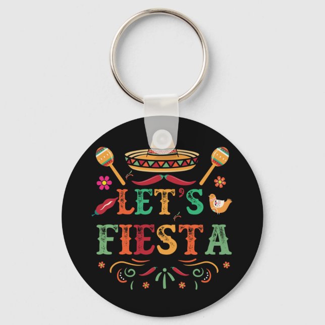 Porte-clés Cinco De Mayo Party Lets Fiesta Mexicaine (Recto)