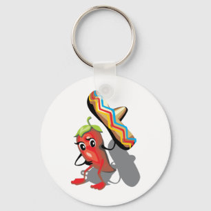 Porte-clés CincoDeMayo-050 ROUGE CHILI PEPPER SOMBRERO CASQUE