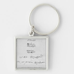 Porte-clés Cinq autographes véritables de William Shakespeare
