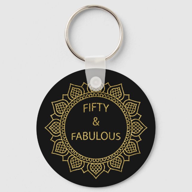 Porte-clés Cinquante et fabuleux fête d'anniversaire (Recto)
