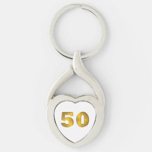Porte-clés cinquantième Porte - clés d'or d'anniversaire