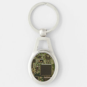 Porte-clés Circuit imprimé vert macro   Photo de PCB