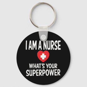 Porte-clés Citation amusante d'infirmières Noir - LPN, RN, i
