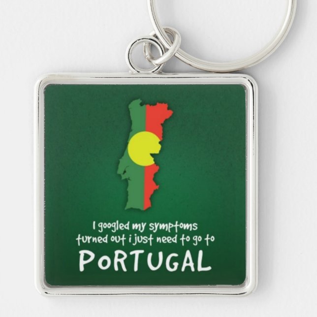 Porte-clés Citation Amusante Je Googlais Mes Symptômes Portug (Devant)