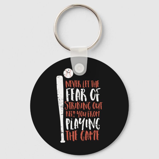 Porte-clés Citation de base-ball motivationnelle inspirée (Recto)