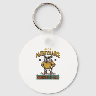 Porte-clés Citation de Bulldog Drôle Gravure Vintage T-Shirt