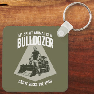 Porte-clés Citation de conducteur de bulldozer drôle Minimali