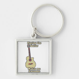 Porte-clés citation de guitare motivante pour les amateurs de
