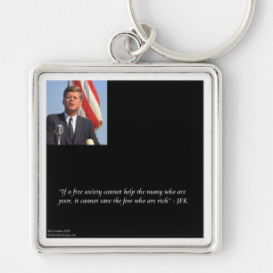 Porte-clés Citation de JFK sur le sauvetage des riches et des