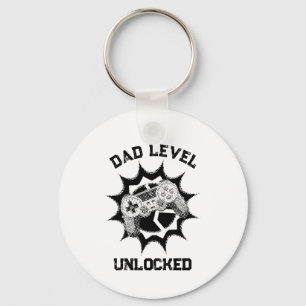 Porte-clés Citation de joueur rétro Niveau Papa Débloqué