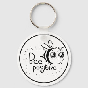 Porte-clés Citation de l'illustration de l'abeille de Chibi