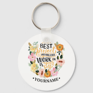 Porte-clés Citation de motivation de l'élégante inspiration f