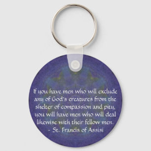 Porte-clés Citation de Saint François d'Assise sur les droits