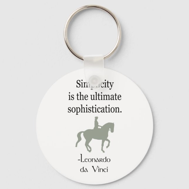 Porte-clés Citation De Simplicité Avec Cheval Dressage (Recto)