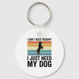 Porte-clés Citation de thérapie pour amateur de chiens Design