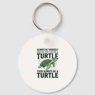 Porte-clés Citation de Tortue Drôle Design de Gravure Vintage