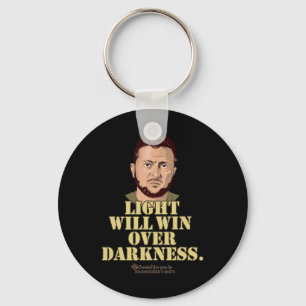 Porte-clés Citation de Zelensky La Lumière Gagnera Le Préside