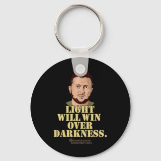 Porte-clés Citation de Zelensky La Lumière Gagnera Le Préside