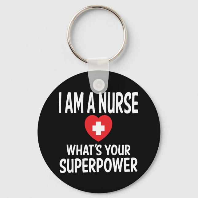 Porte-clés Citation d'infirmière amusante Noire - LPN, RN, In (Recto)