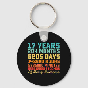 Porte-clés Citation drôle d'anniversaire 17 ans B-Day Math