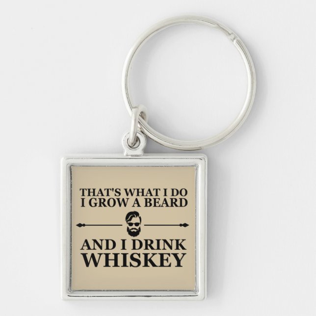 Porte-clés citation drôle de buveur de whisky (Devant)