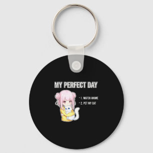 Porte-clés Citation drôle mon jour regarder anime caresser mo