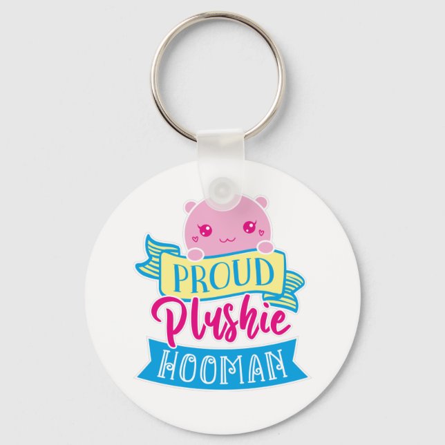Porte-clés Citation drôle | Photo Fière de Plushie Hooman (Recto)