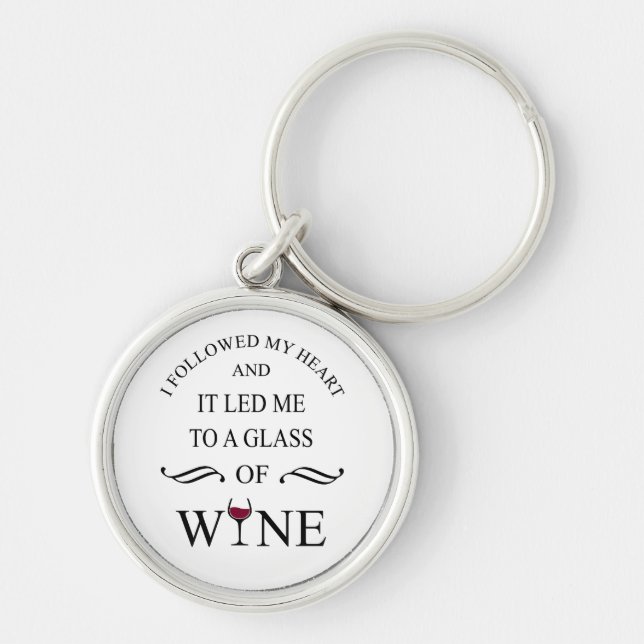 Porte-clés citation drôle pour les amateurs de vin (Devant)