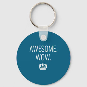 Porte-clés Citation drôle Wow V-neck pour femmes 