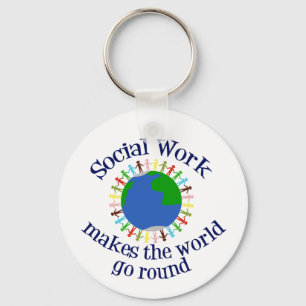 Porte-clés Citation du monde du travail social inspirationnel