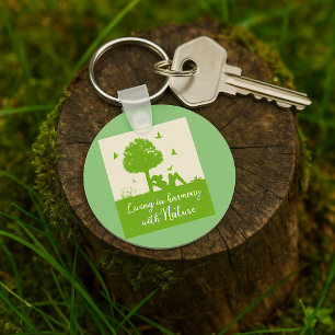 Porte-clés Citation écologique Vivre en harmonie avec la natu