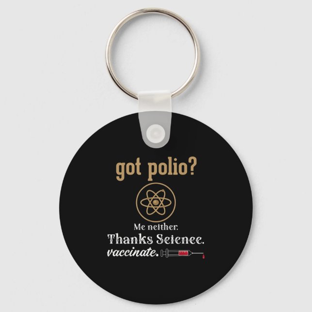 Porte-clés Citation graphique de l'Humour amusant vacciné Sci (Recto)