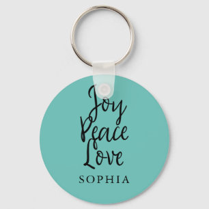 Porte-clés Citation Inspirante de Joie Personnalisée Paix Amo