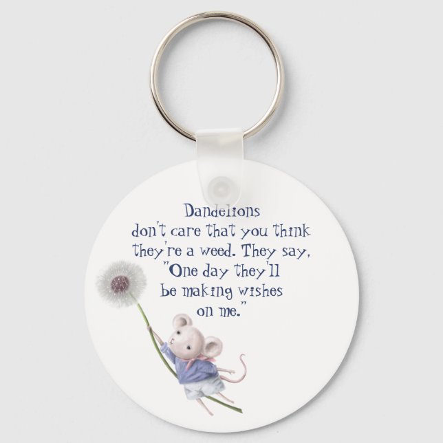 Porte-clés Citation Inspirante de mignonne petite souris Dand (Recto)