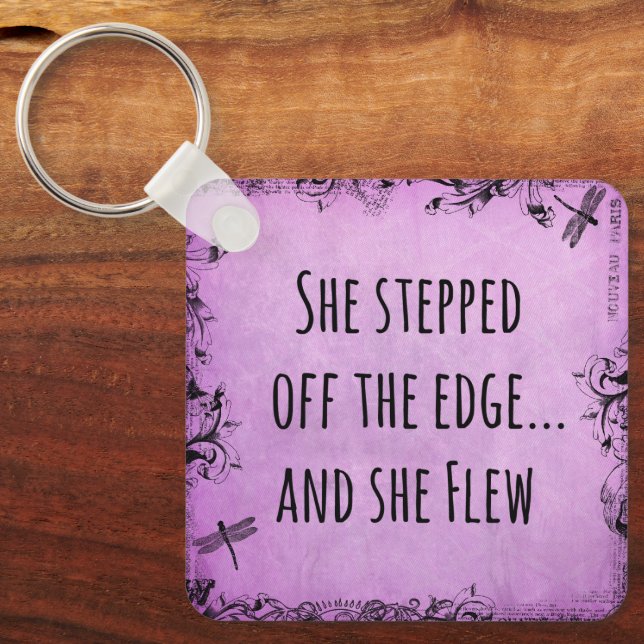 Porte-clés Citation Inspirationnelle : Elle s'est éloignée du (Recto)