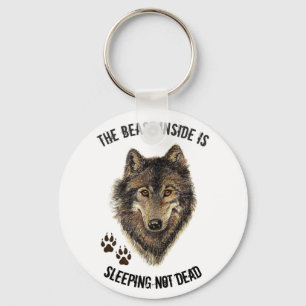 Porte-clés Citation inspirée ou motivationnelle Loup Animal