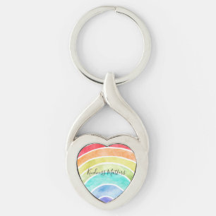 Porte-clés Citation inspirée personnalisée Rainbow