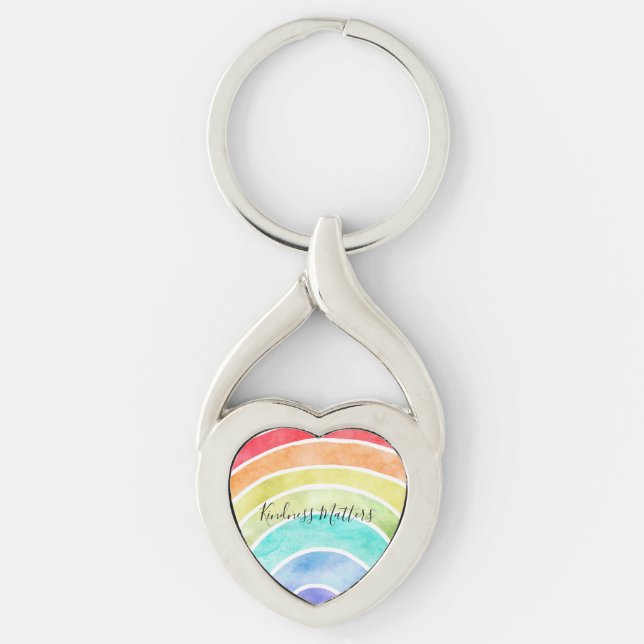 Porte-clés Citation inspirée personnalisée Rainbow (Devant)