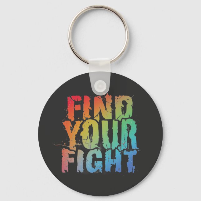 Porte-clés Citation Motivante Trouvez Votre Combat Art (Recto)