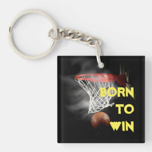 Porte-clés Citation motivationnelle disant Basketball né pour