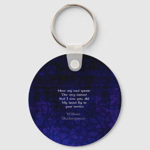 Porte-clés Citation romantique d'amour de William Shakespeare