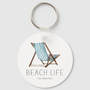 Porte-clés Citation Vie de Plage Chaise de plage estivale Nau