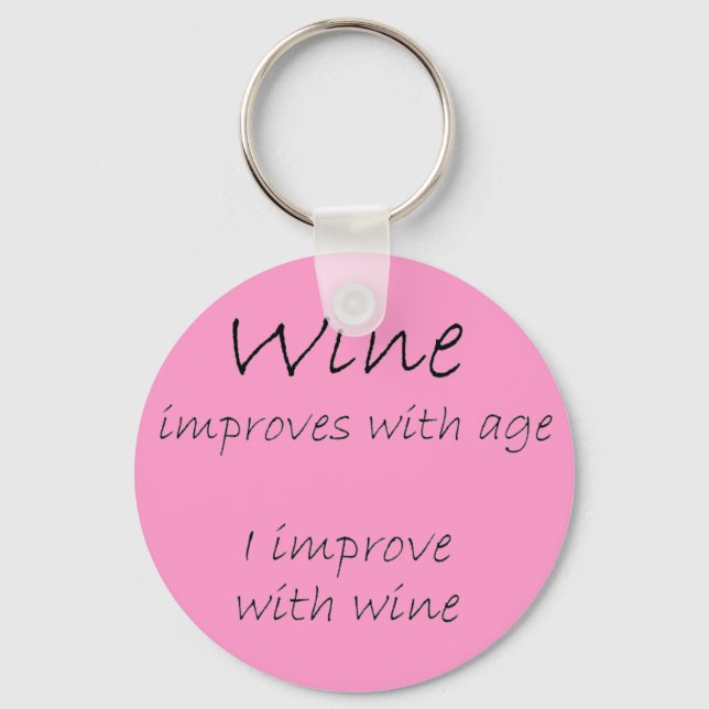 Porte-clés Citation vin drôle cadeau d'anniversaire unique po (Recto)