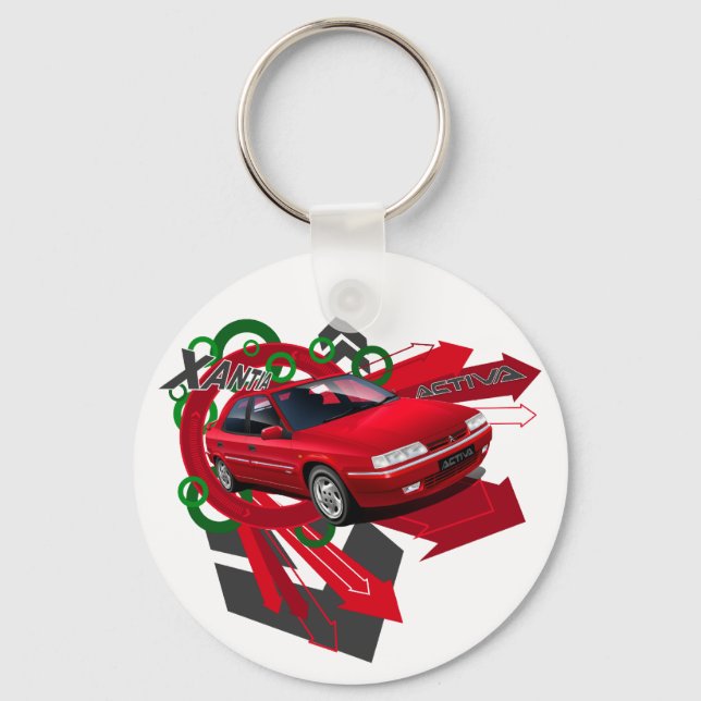 Porte-clés Citroen Xantia Activa Bague à clé illustrée (Recto)