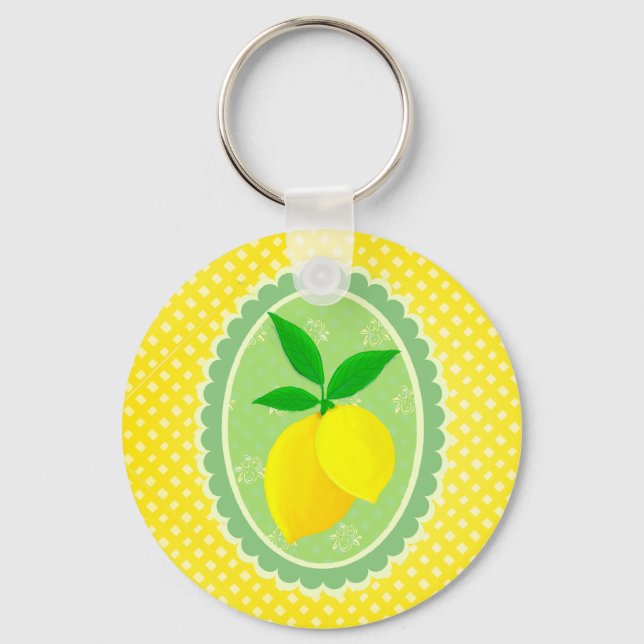 Porte-clés Citron Jaune Soleil Personnalisé (Recto)