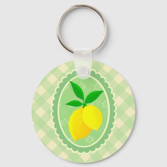 Porte-clés Citron Jaune Soleil Personnalisé (Recto)