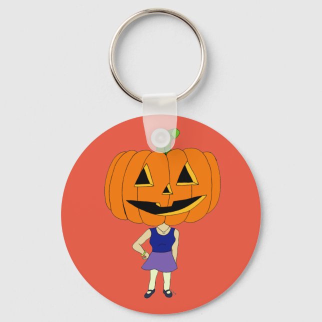 Porte-clés citrouille chef chibi fille porte - clé (Recto)