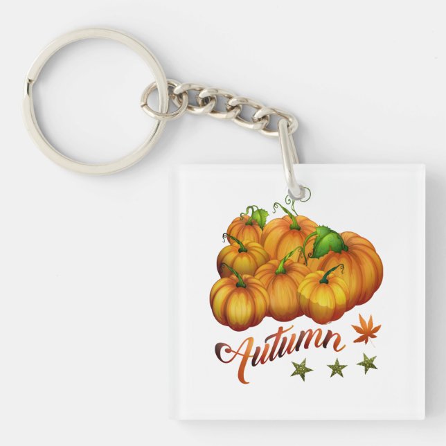 Porte-clés Citrouille d'automne (Devant)